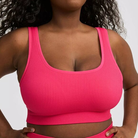 Torrid Bralette 0X-Pink Bra Ribbed Pullover Lightly Lined & Padded Plus Size NWT - Picture 1 of 3